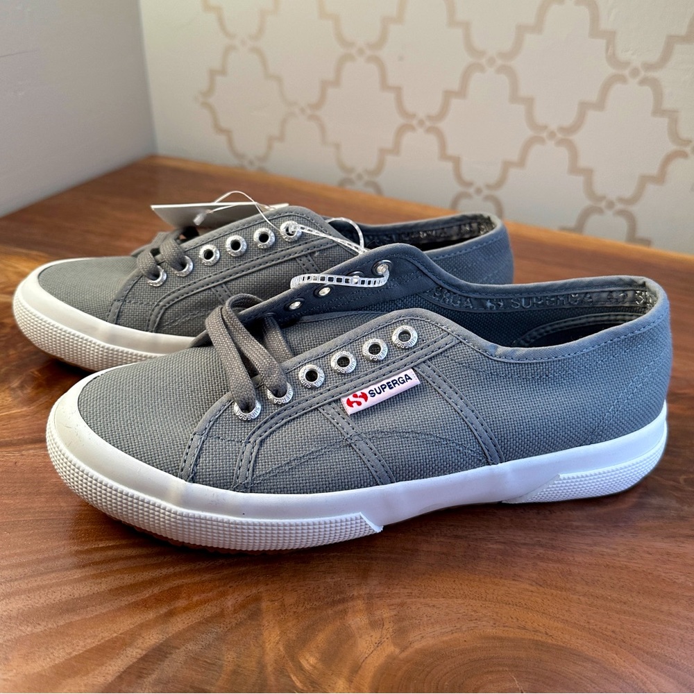 Superga 2750 Cotu Classic Grey Sage Sneakers EU size 39 NWT *CLOSET CLOSING SALE